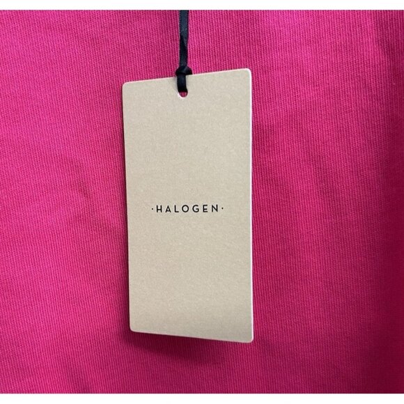 Halogen Womens Medium Pullover Sweatshirt Scrunch Sleeve Velvet Ribbon Pink NWT - Picture 7 of 10